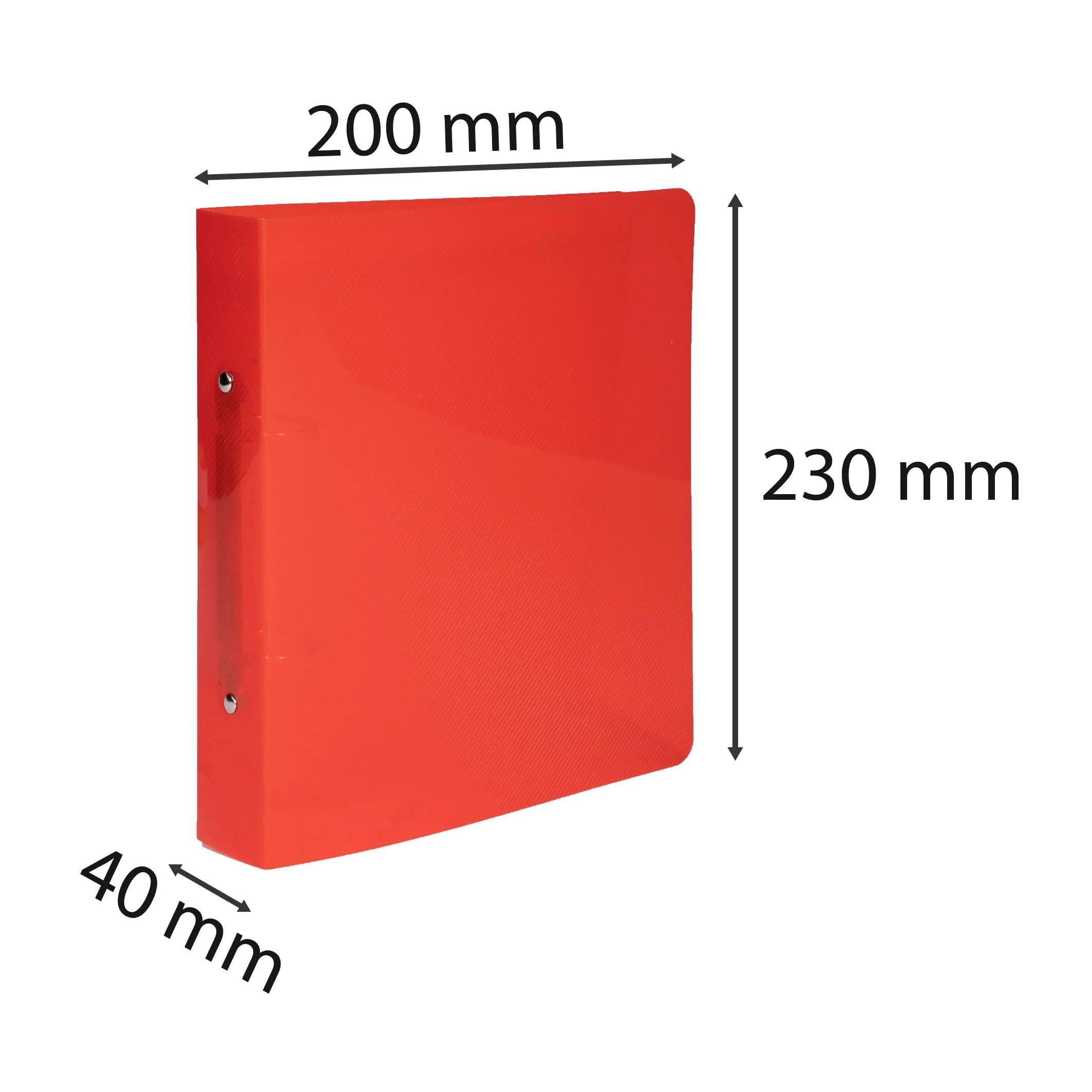 Exacompta - Rif. 998X - Cartone da 15 raccoglitori di cristallo, 2 anelli rotondi da 30 mm, dorso 40 mm, dimensioni esterne: 23 cm x 20 cm, formato A5, assortiti