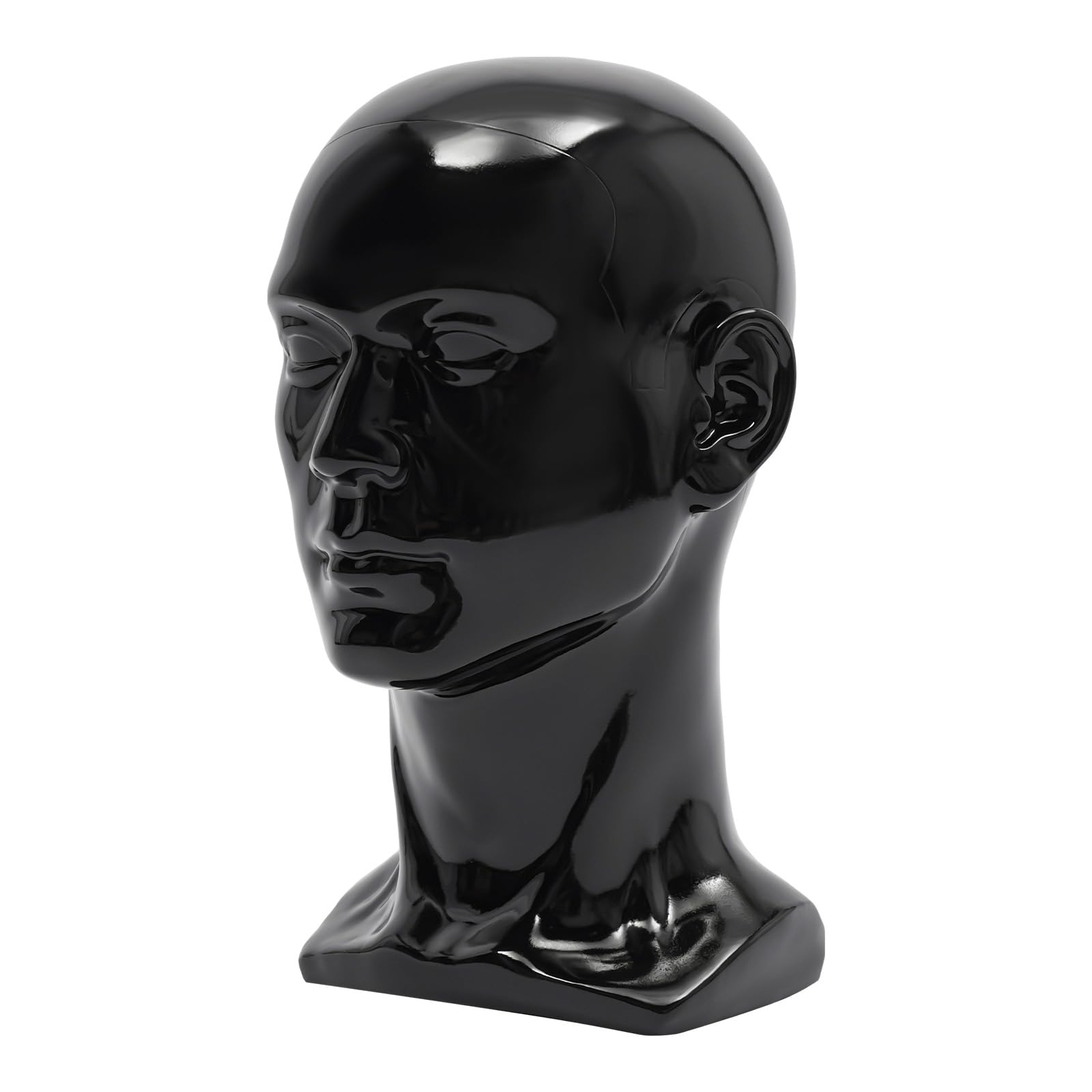 Testa di manichino in PVC, maschio, testa di manichino, per parrucche, cappelli, turbani, sciarpe e fasce per capelli