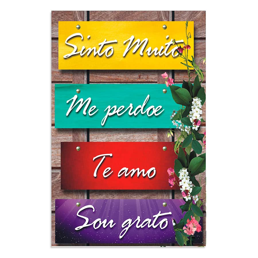 Placa Decorativa Quadro Ora&ccedil;&atilde;o Ho'oponopono 19 X 29 Cm - Mod. 5