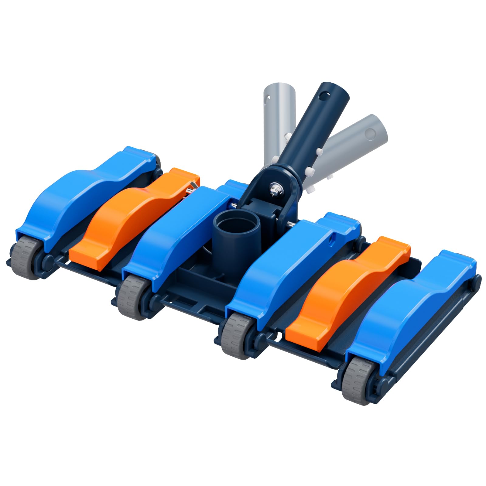 Commercial-Grade 4.4 LB Weighted Pool Vacuum Head with Swivel Handle, Professional Heavy-Duty Pool Vac Head with Streamlined Design, Debris Guide & Vinyl-Safe Wheels for Inground & Above Ground Pools