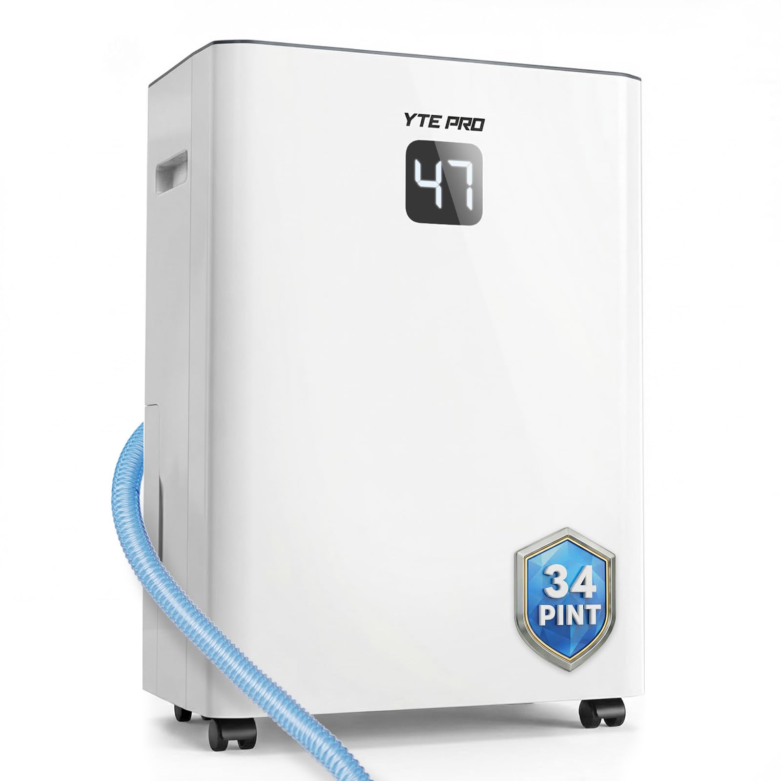 34Pint Dehumidifier for 2500Sq.Ft, Compressor Dehumidifiers for Home, Front LED Digital Humidity Display&Quiet Dehumidifier for Basement, Bedroom, Bathroom, with 6.56FT Drain Hose DH1800S