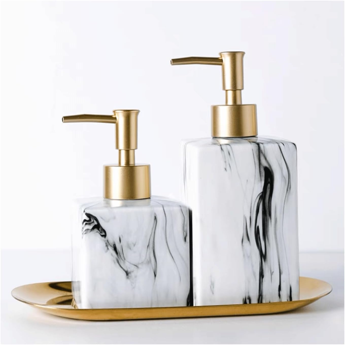 Soap bottle， Modern ink press soap dispenser 280/450ml bathroom countertop(Set-3)