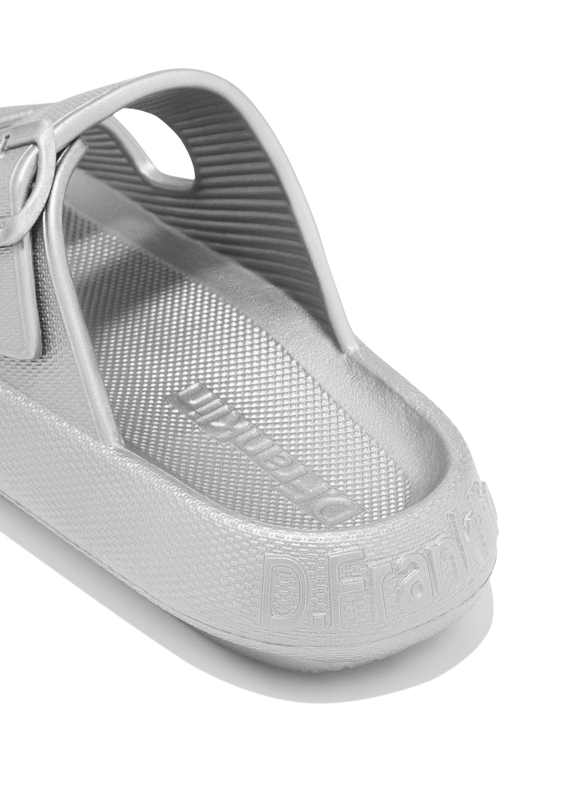D.Franklin Sandalias Mujer Bloomer Bio Silver - Sandalias deportivas planas cómodas para verano - Talla (38) - Modelo bloomer