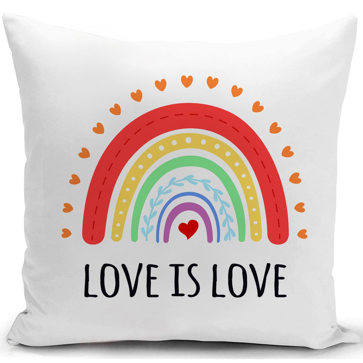 HUASHUZI Cushion Cover Rainbow Gifts Colourful Bright Rainbow Accessories Decorations Throw Pillow Case Decor Home for Livingroom Couch Sofa 18"x18"(45x45cm)