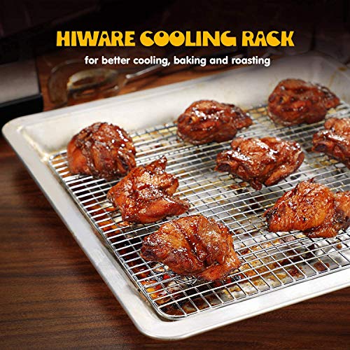 Hiware 2-Pack Cooling Racks For Baking - 10" X 15" - Stainless Steel Wire Cookie Rack Fits Jelly Roll Sheet Pan, Oven Safe For Cooking, Roasting, Grilling #TOP3