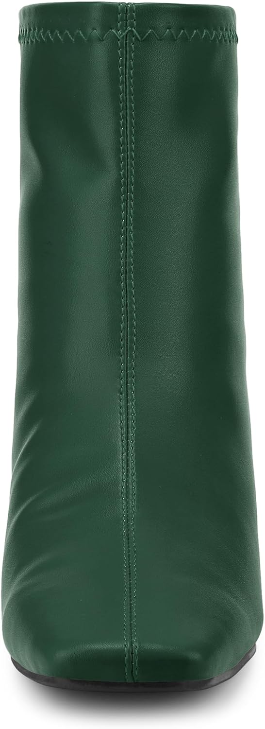 Allegra K Women's Square Toe Block Heels Ankle Boots