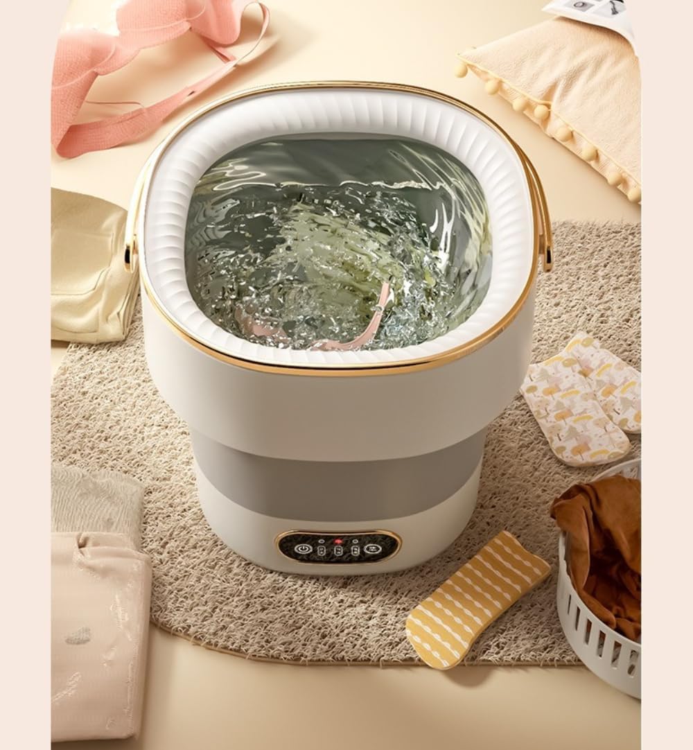 Gtzbciv新しいアップグレード 小型洗濯機【5/10分洗浄・3分脱水・1年間のメーカー保証】折りたたみ ミニ洗濯機 脱水機能付き