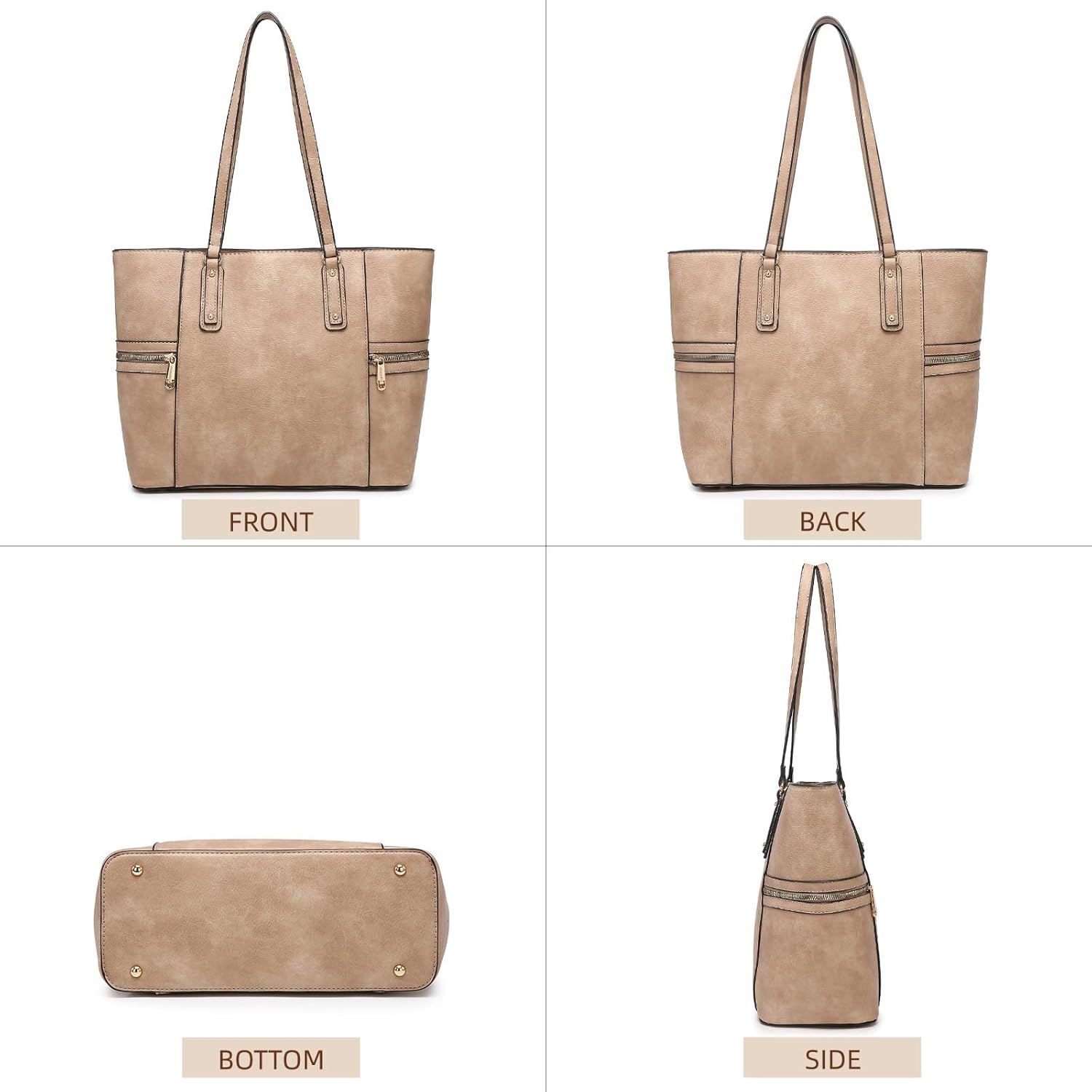 Purses and Handbags for Women Tote Bag Shoulder Bag Top Handle Satchel Purse Set with Wallet Large Work Tote 3pcs - Image 3