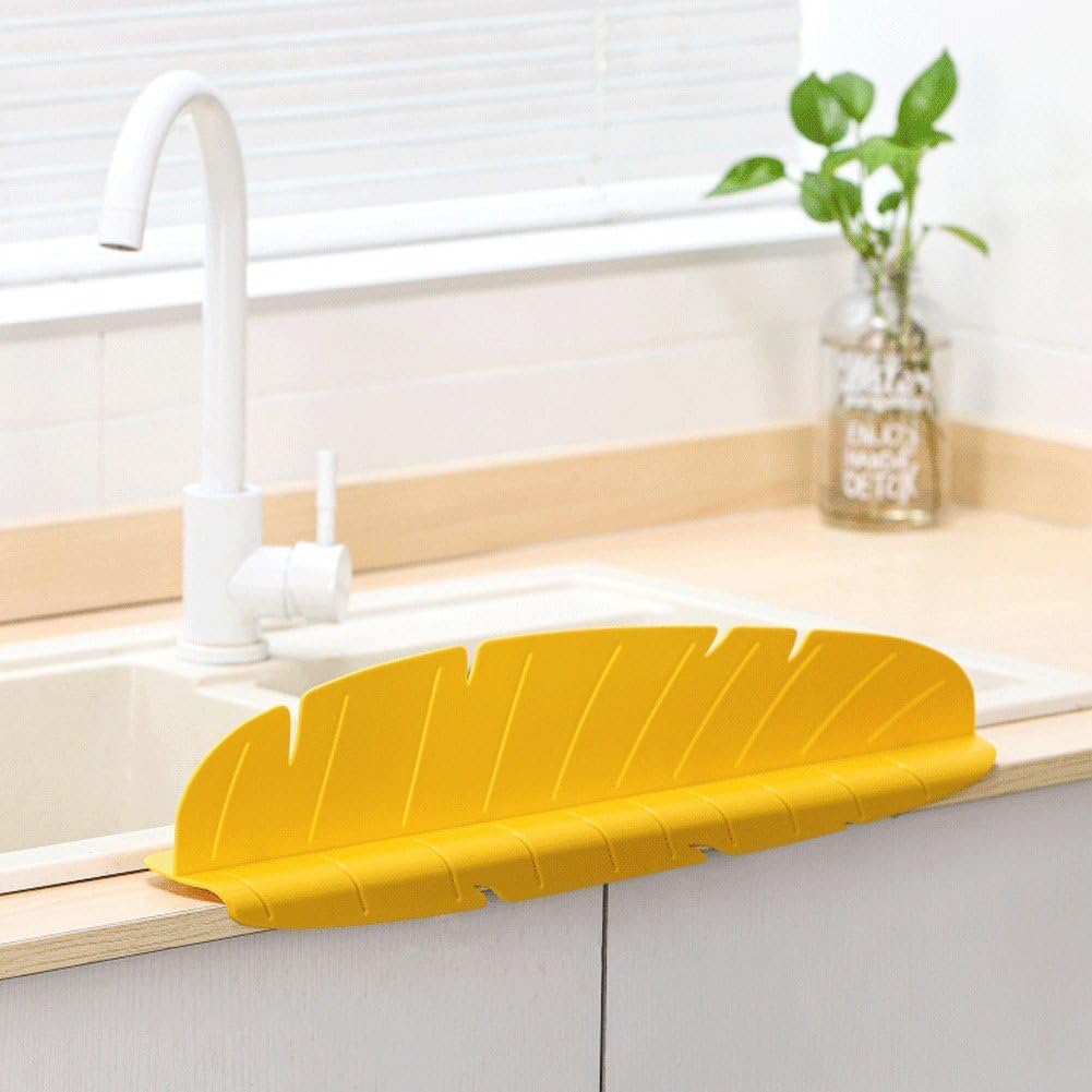 Leaf Shape Sink Guard Soft Silicone Guard Water Baffle Sink Baffle Board Waterproof Screen Splashproof Baffle Kitchen Gadget image 5