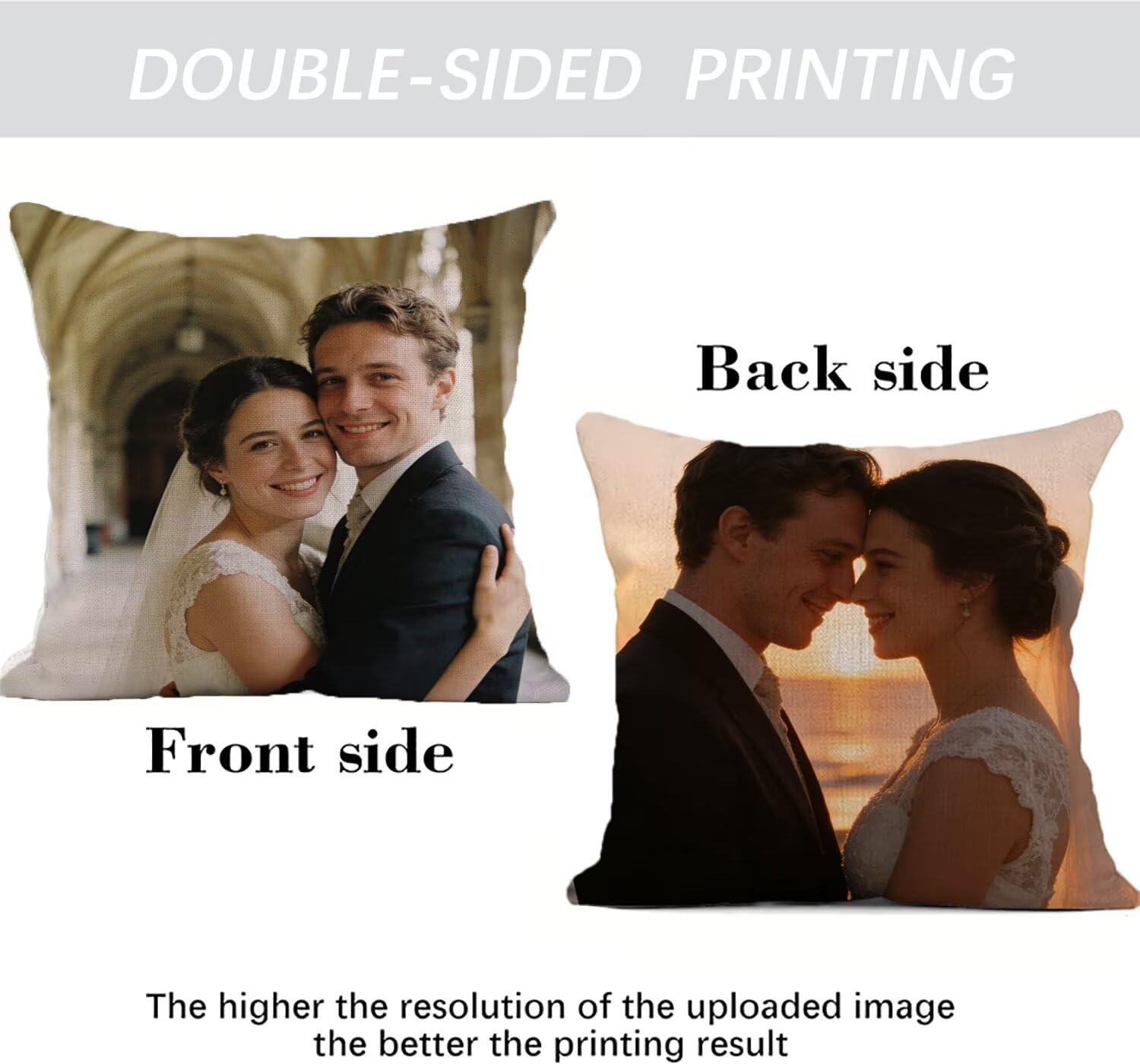 Cojin Personalizado Foto a Doble Cara 60x180cm - Cojines Exterior,Funda de Almohada Impermeable - Regalo Original para San Valentín y Aniversario Parejas para Cama Sofa Terraza Salon Jardin J1-219
