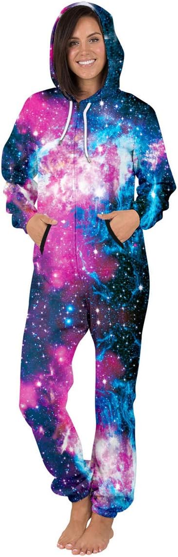 Women Men Long Sleeve Playsuit Adult Onesie Jumpsuit Pajamas