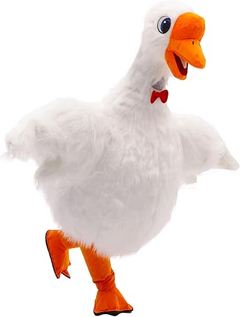 Inflatable Goose Costume for Adult Goosey Mascot Costume for Fanny Halloween Dress Carnival Plush Furry Jumpsuit