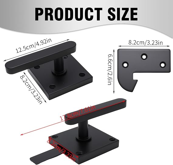 Heavy Duty Double-Sided Gate Latch, Black Aluminum Latch for Wooden and Metal Gates, Ideal for Garden, Fence, and Pool Applications