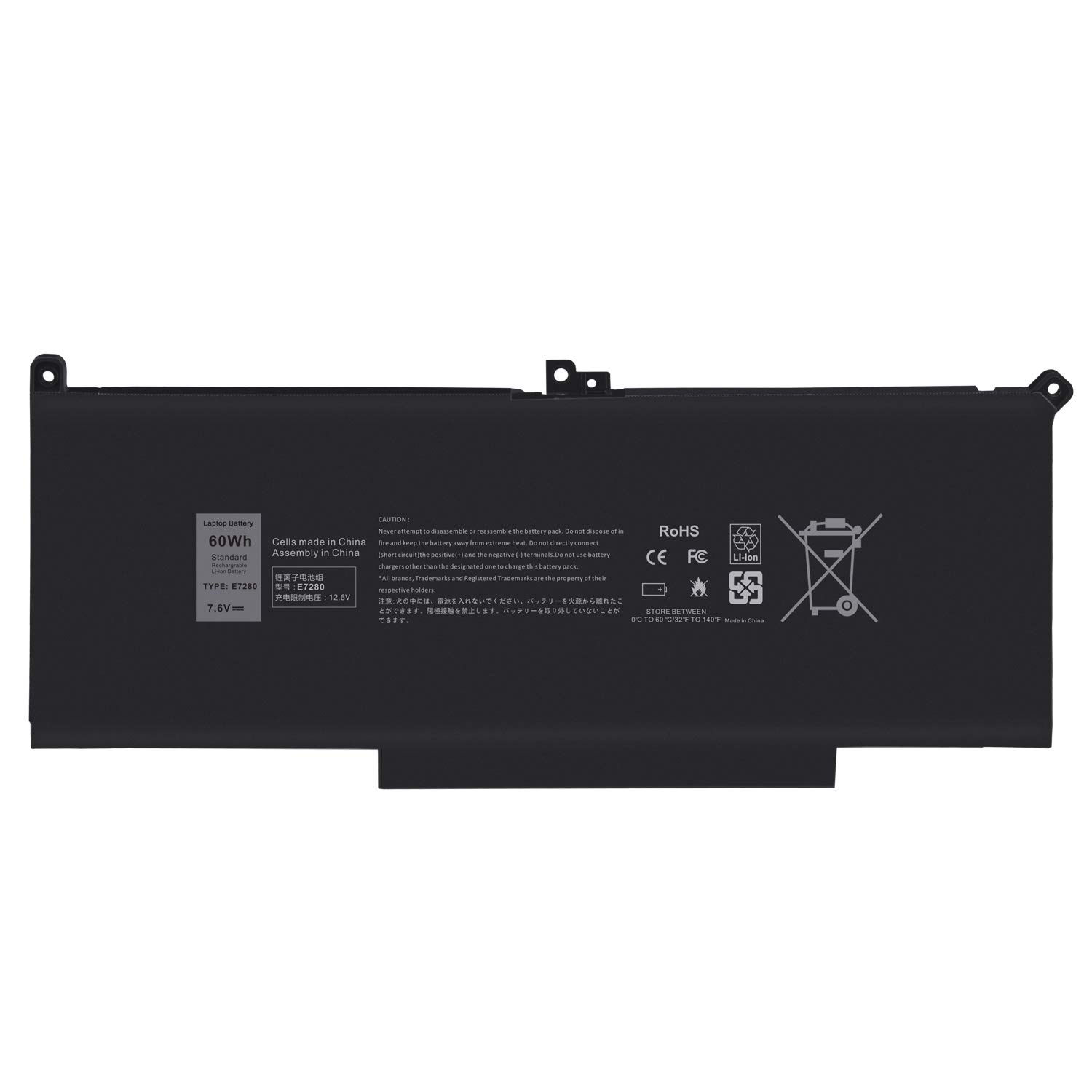 ASUNCELL 7.6V/60Wh F3YGT Batería para Ordenador portátil DELL Latitude 12 7000 7280 7290 DELL Latitude 13 7000 7380 7390 DELL Latitude 14 7000 7480 7490 DELL Latitude E7280 E7290 E7380 E7390 E7480