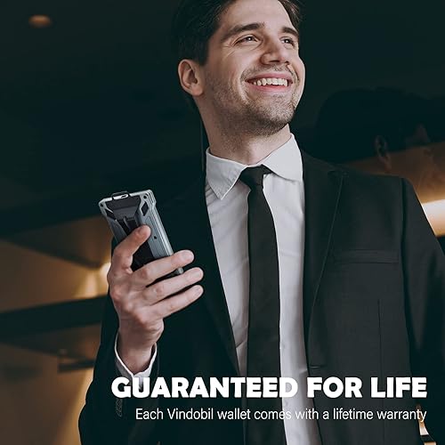 Vista 2 de Cartera minimalista para hombres, cartera táctica con bloqueo RFID, cartera delgada con bolsillo frontal para tarjetas de crédito, Plateado-01