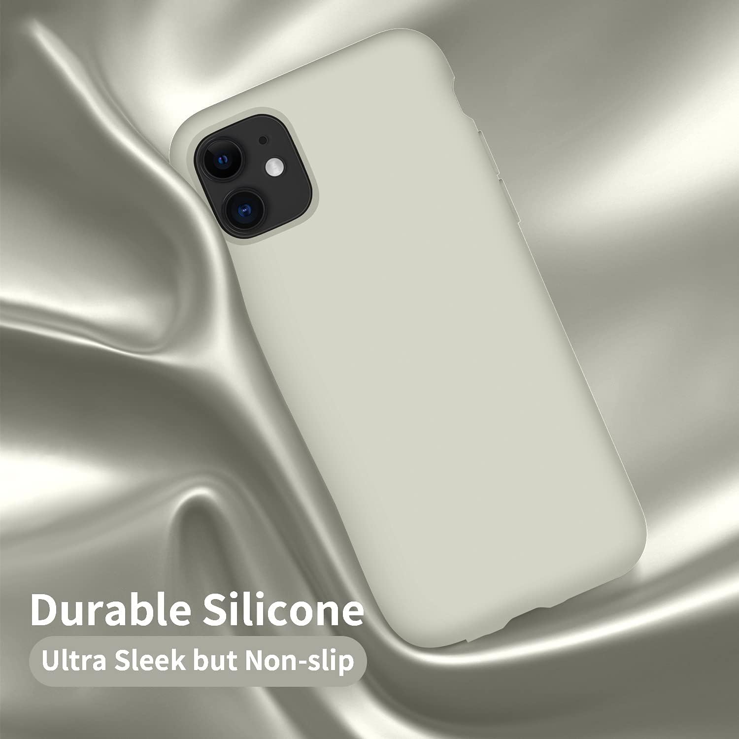 Cordking iPhone 11 Case, Silicone Ultra Slim Shockproof Phone Case with [Soft Anti-Scratch Microfiber Lining], 6.1 inch, Stone : Cell Phones & Accessories