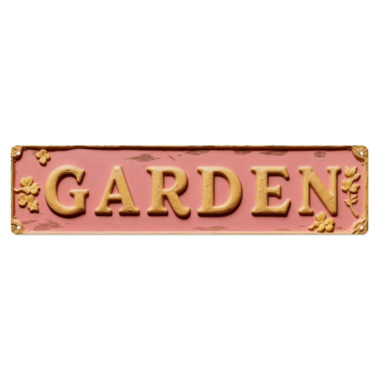 Garden Sign With Floral Motifs Metal Tin Sign Plaque