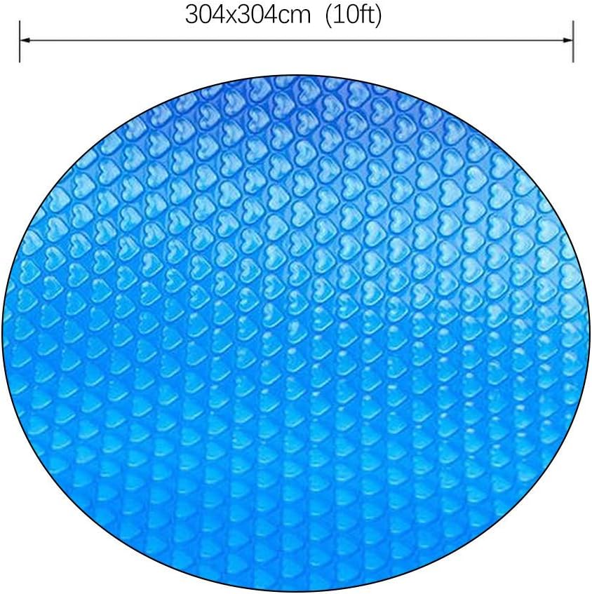 Solar Cover for 8/10/12/15ft Diameter Easy Set and Frame Pools Round Pool Cover Protector Foot Above Ground Blue Protection Swimming (10ft)