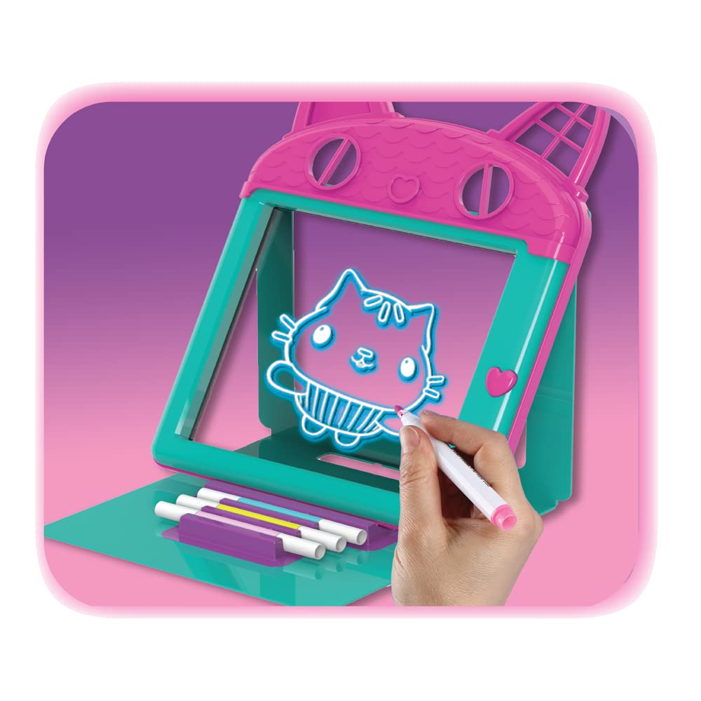 Cefa Toys Premium Magic Whiteboard mit bunten Lichtern Gabby Puppenhaus - Whiteboard - Spielzeug - Bildung - Ab 3 Jahren - Kunststoff - Keine Batterien erforderlich