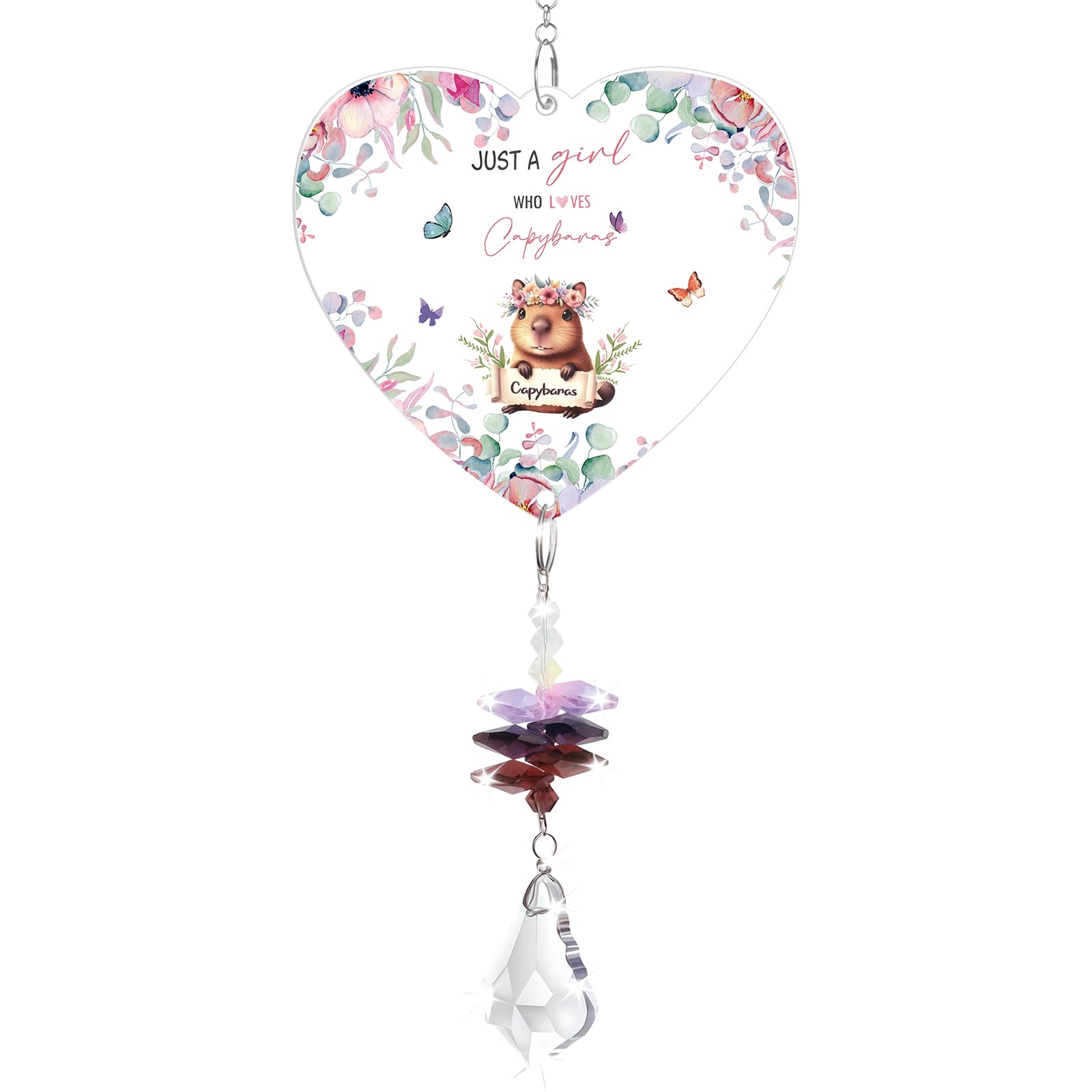 Capybara Gifts, Crystal Suncatcher, Just a Girl Who Loves Capybara Ornaments, For Capybara Lover Christmas Birthday Party Graduation
