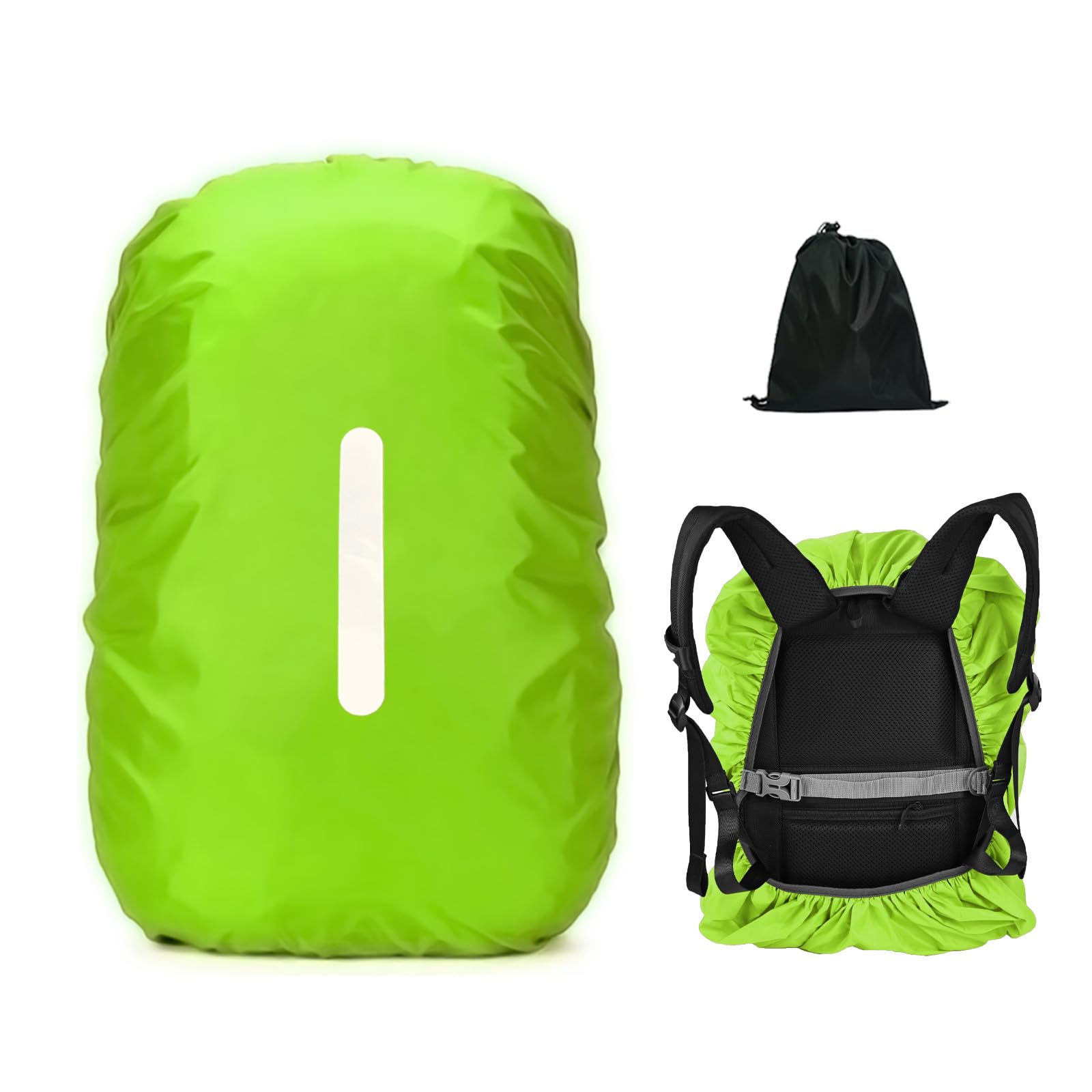 LICQIC Waterproof Rain Cover for Backpack, Reflective Rucksack Rain Cover for Outdoor, Hiking, Camping, Traveling, Cycling