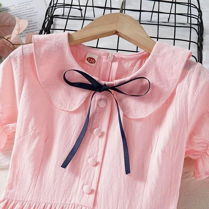 Marchrol Girls Casual Dresses Ruffle Sleeve A-Line Cute Princess Dress 3-12 Years3