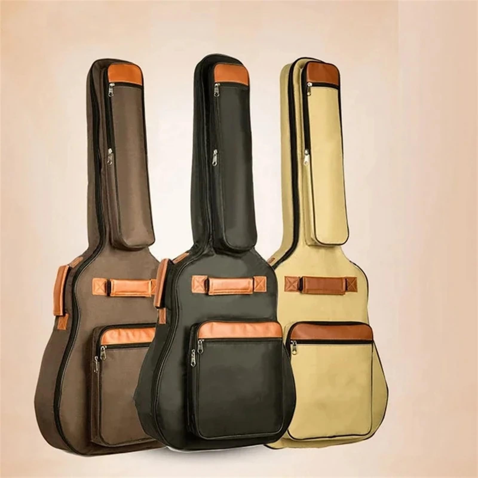 Funda para Guitarra Bolsa for Guitarra acústica de 40/41 Pulgadas, Resistente al Agua, Funda for Mochila Viaje, Duradera, con Almohadilla algodón Grueso, for Llevar a Mano(Brown)