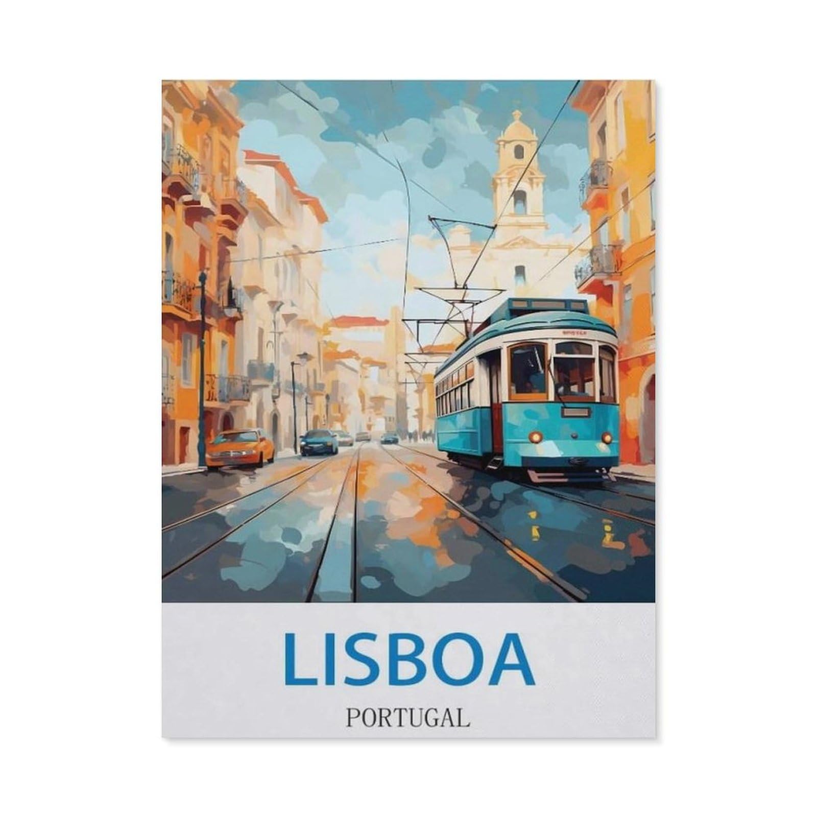 Metal Tin Sign，Lisboa Portugal，Tin Sign Vintage Bar Kitchen Garage Cave Home Wall Funny Decor Retro Tin Sign(15x30cm）6x12 inch-EE76
