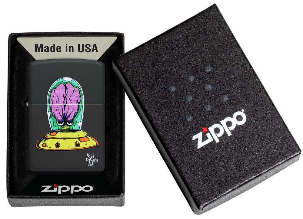 Zippo Encendedor a Prueba de Viento - Sean Dietrich - Negro Mate, Color Image - Recargable - Reutilizable - Caja de Regalo Incluida - Hecho en EEUU