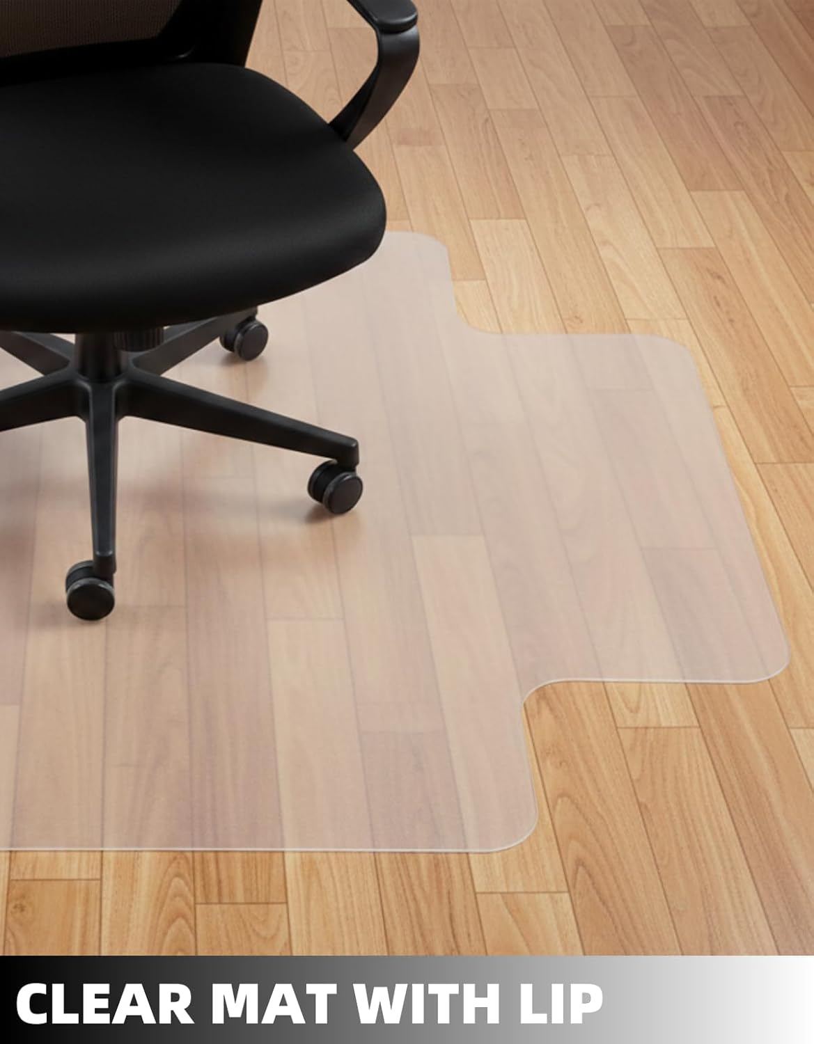Chair Mat for Hard Floors, 36x47 inches - Transparent Chair Mats for with Lip, Smooth Rolling Glide Under Desk, Plastic Hard Floor Protection Mat for Hardwood/Tile Floor (Clear)