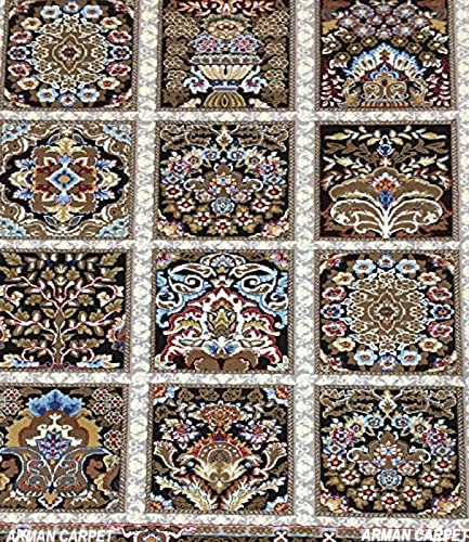 Image of High Density Export Quality Classical Pure Silk Carpet for Your Hall & Living Room 4 X 6 Feet (90x150 cm) Ivory Multi