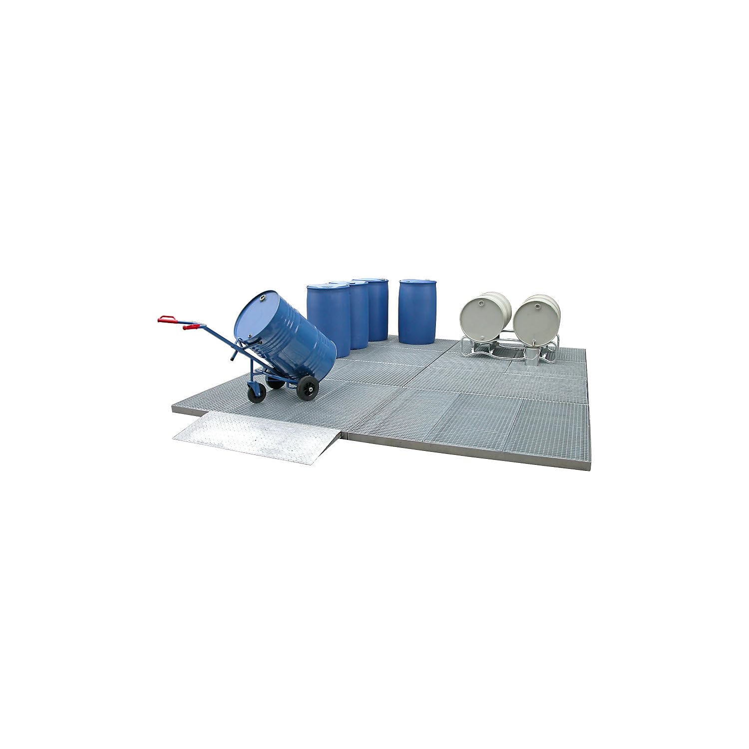 Certeo - Cubeta plana hecha de acero galvanizado - ancho 500 mm, capacidad de 85 l - bandejas de palets levellers rampa niveladores palet sumideros de almacenamiento y estaciones de toma de bandejas de recogida bandejas planas bandejas levellers bandejas