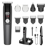 Beard Trimmer for Men, Electric Razor for Nose, Body, Face and Mustache, 5-in-1 Barber Hair Clippers, Cordless Shavers for Men Grooming Kit Ideal Gift