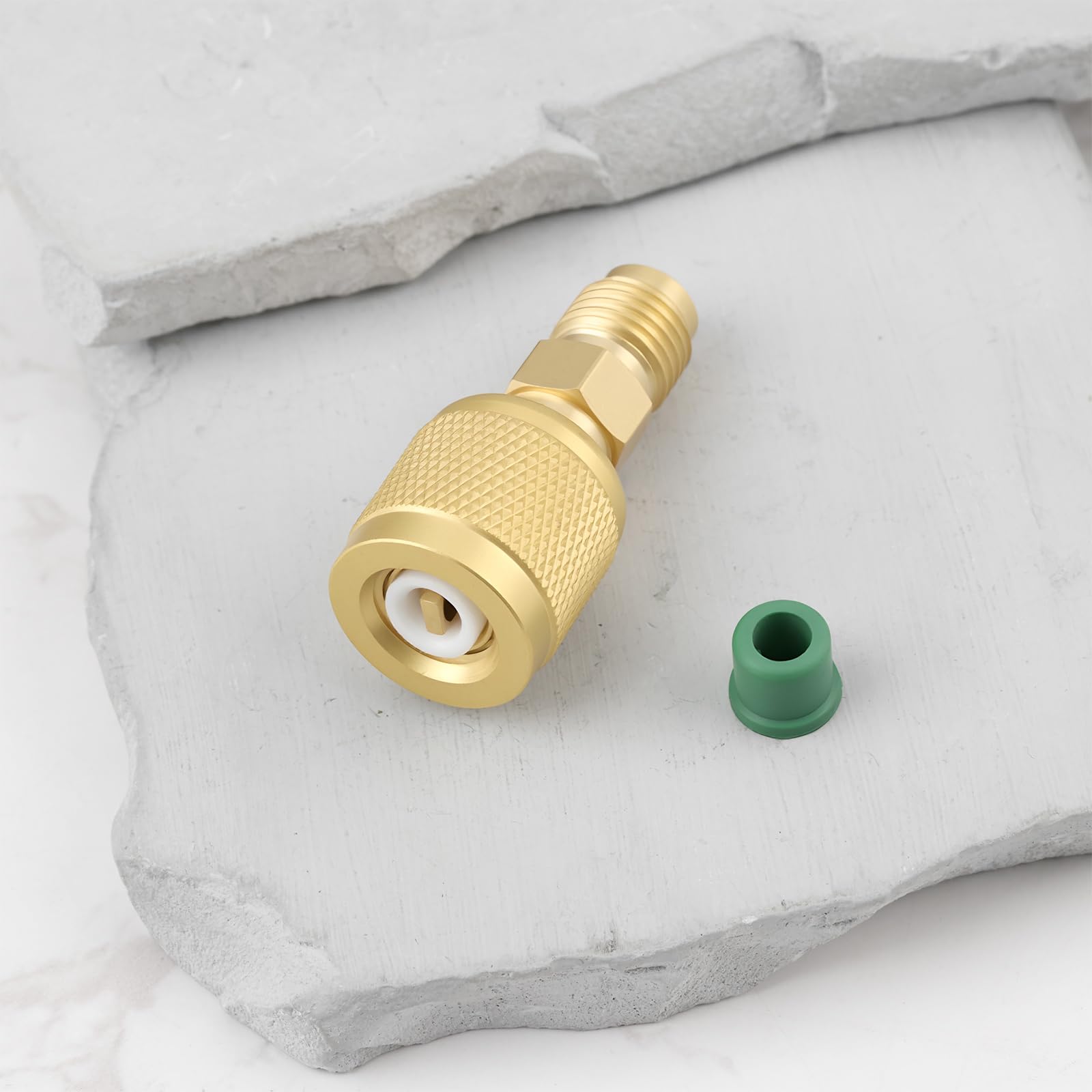 ECSiNG 2 Stück HVAC 1/4" Innengewinde Linksgewinde auf 1/4" Außengewinde Adapter Kompatibel mit A2L R454B/R32 Tanks