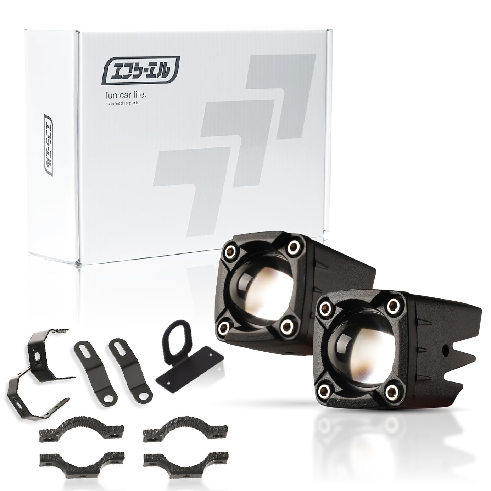 fcl 小型フォグランプ led 10w 2色切り替え　スイッチ加工　原付 fcl. バイク フォグランプ led 2色切り替え 10w カットライン 小型