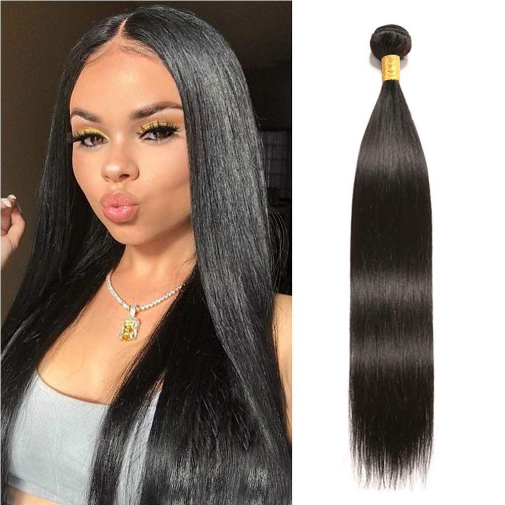 ZZY 9A Brazilian Straight Hair 1 Bundle (22 inch) 100% Unprocessed Brazilian Virgin Straight Hair Human Hair Natural Black 100 Gram