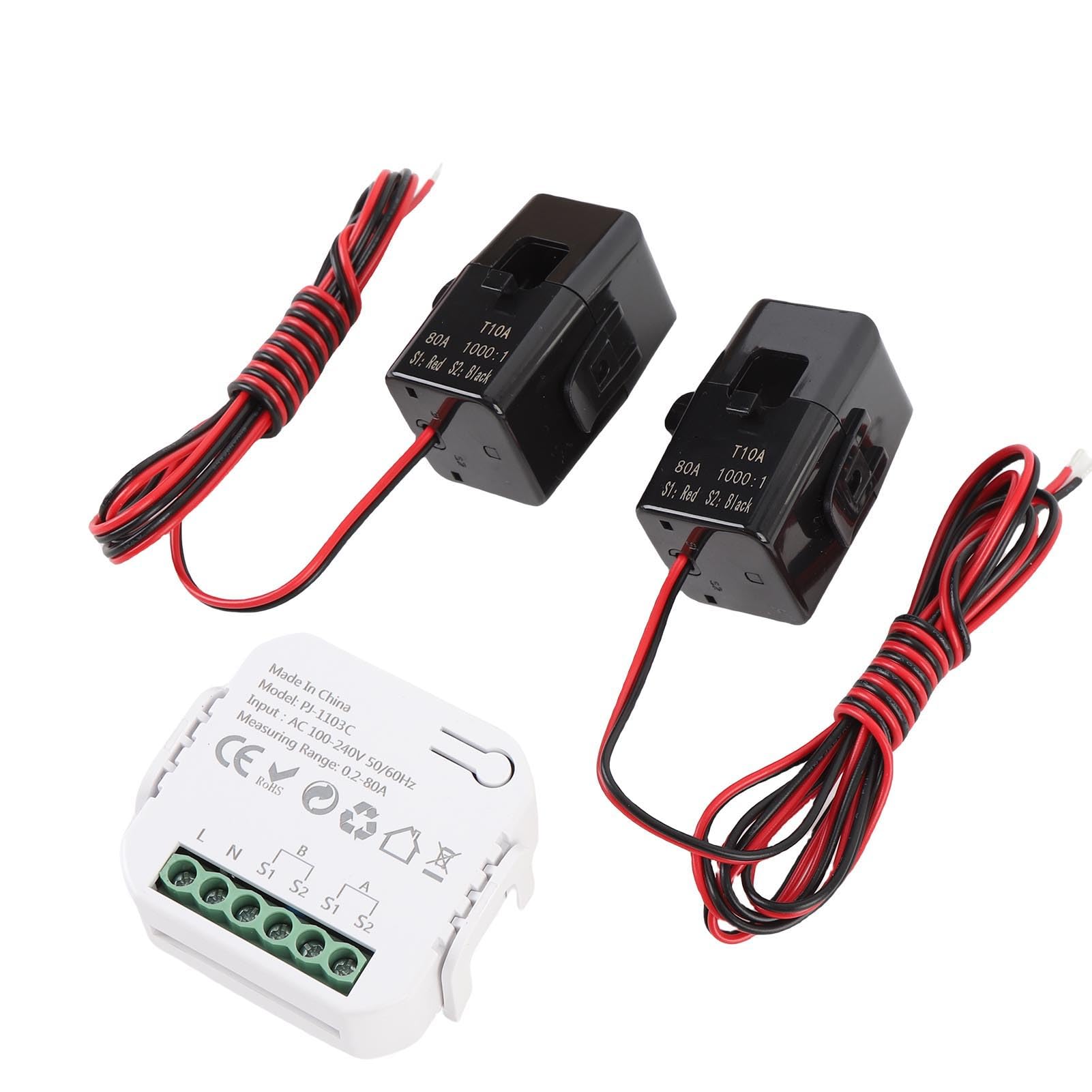 Contatore Elettrico Intelligente, WiFi Monitor con 2 Pinze da