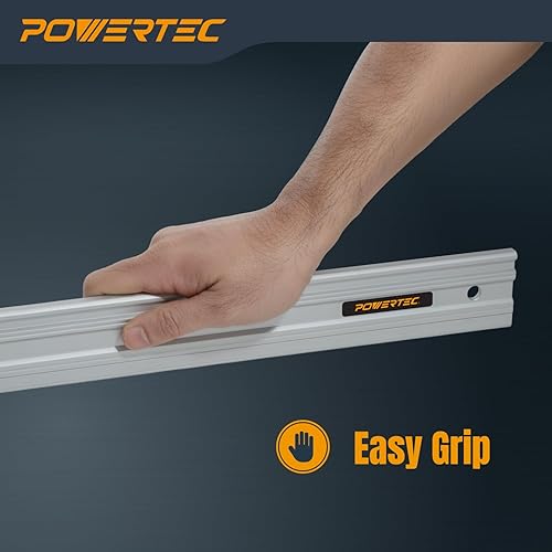 Miniatura 5 de POWERTEC Borde recto de aluminio de 24 pulgadas, herramienta de maquinista de precisión, tolerancia de 0.001 pulgadas, construcción sólida de una