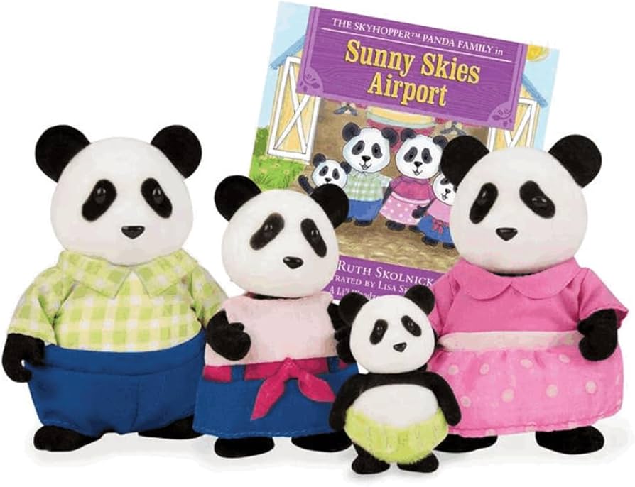 Amazon.com: Li'l Woodzeez – The Skyhopper Panda Family – Set of 4