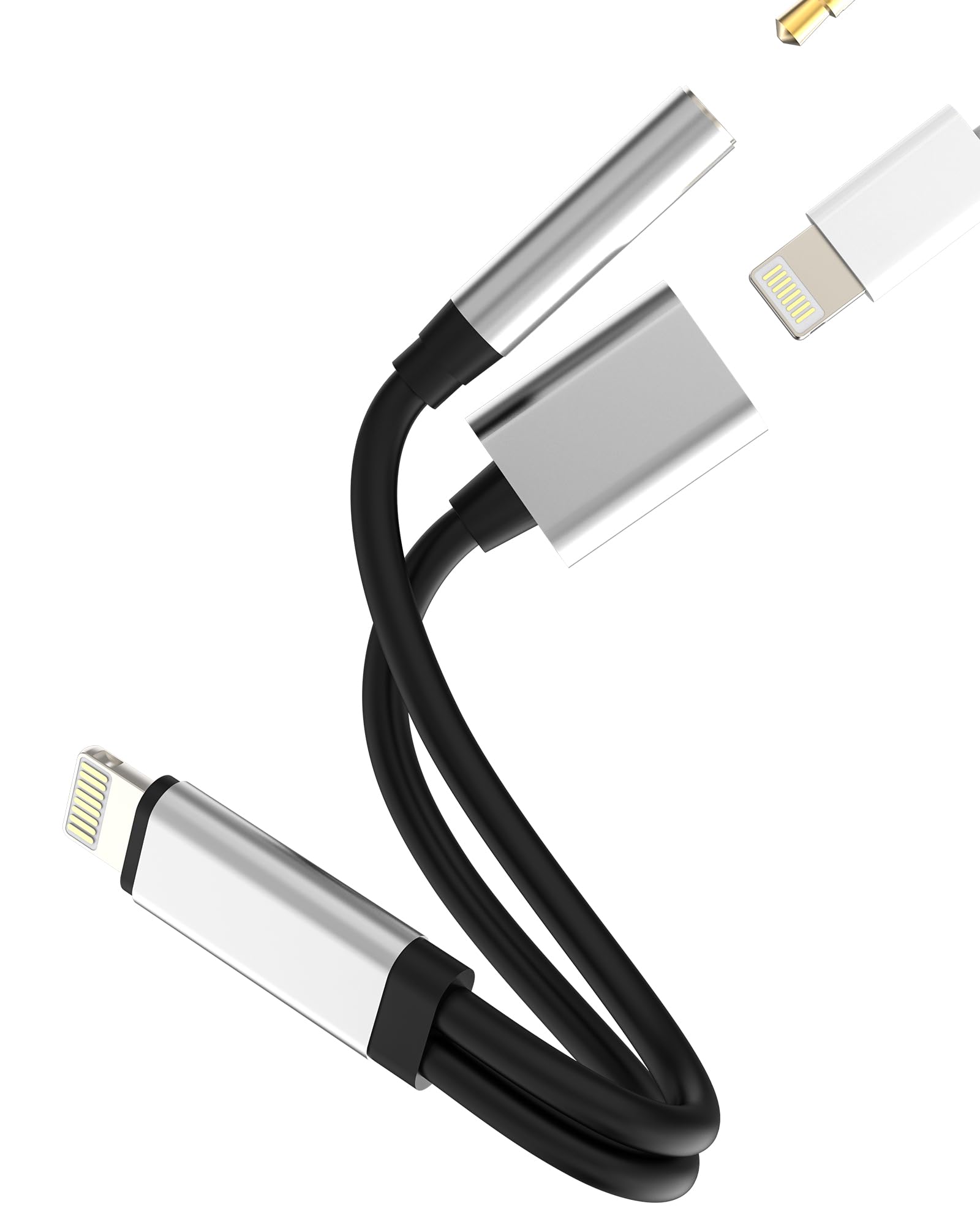 Adattatore jack da Lightning a 3,5 mm e ricarica (2 in 1) per iPhone 14 13 Pro per iPad AUX Headphone audio, splitter per Apple MFi Certified Lighting Jack connettore auto