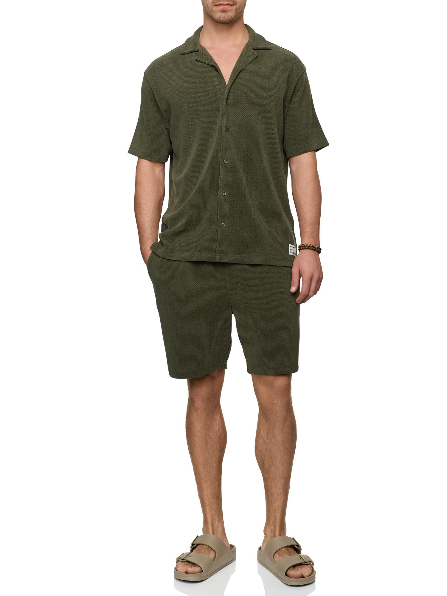 Indicode Herren INZandro Shorts & Shirt Set | Sweatshorts & T-Shirt Bundle aus Baumwollmischung