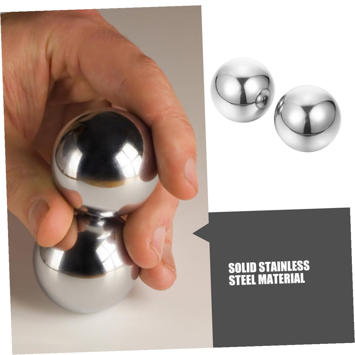 2 Paar Edelstahl Massagekugeln für Hand und Muskel mit Glatter Massagefunktion und Tragbarem Kompaktem Design für Entspannung Unterwegs