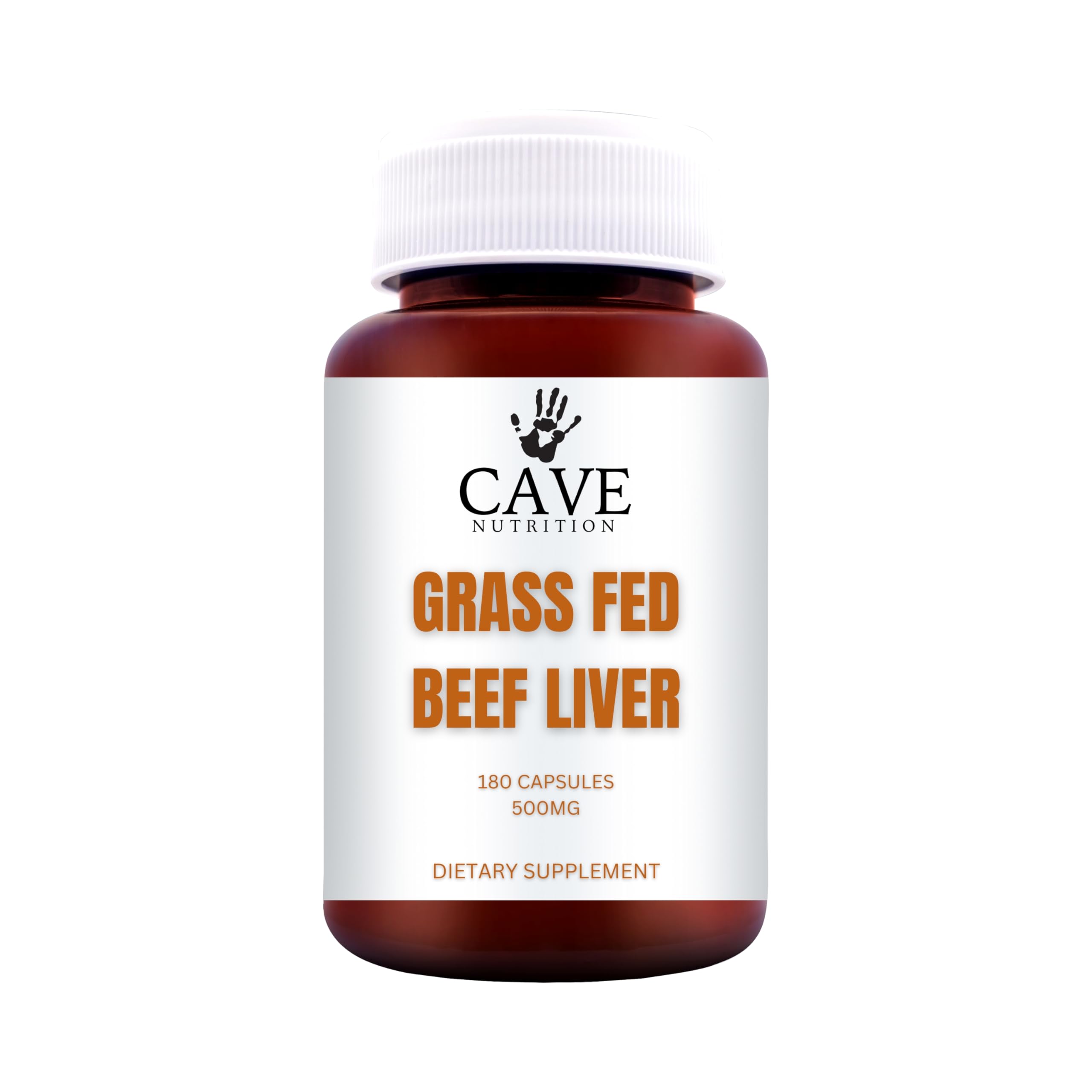Grass Fed Desiccated Beef Liver Capsules (180 Pills,600mg Each)-Natural Iron,Vitamin A,B12 for Energy-Humanely Pasture Raised Undefatted in New Zealand and Argentina,Brown