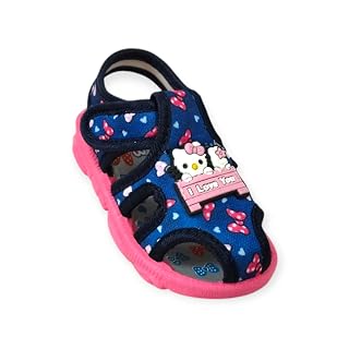 Coolz Kids Chu-Chu Sound Musical Sandals Coco-5 for Baby Boys and Girls Age 1-2 Years (Pink-Navy, UK Footwear Size System, Toddler, Age Range, Medium, 21 Months, 24 Months)