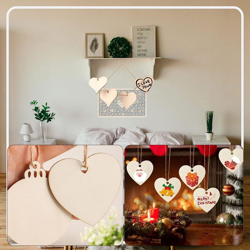Confezione da 25 piccoli timbri in gomma a forma di cuore in legno con scatola per fai da te, biglietti e album fotografici (rosso