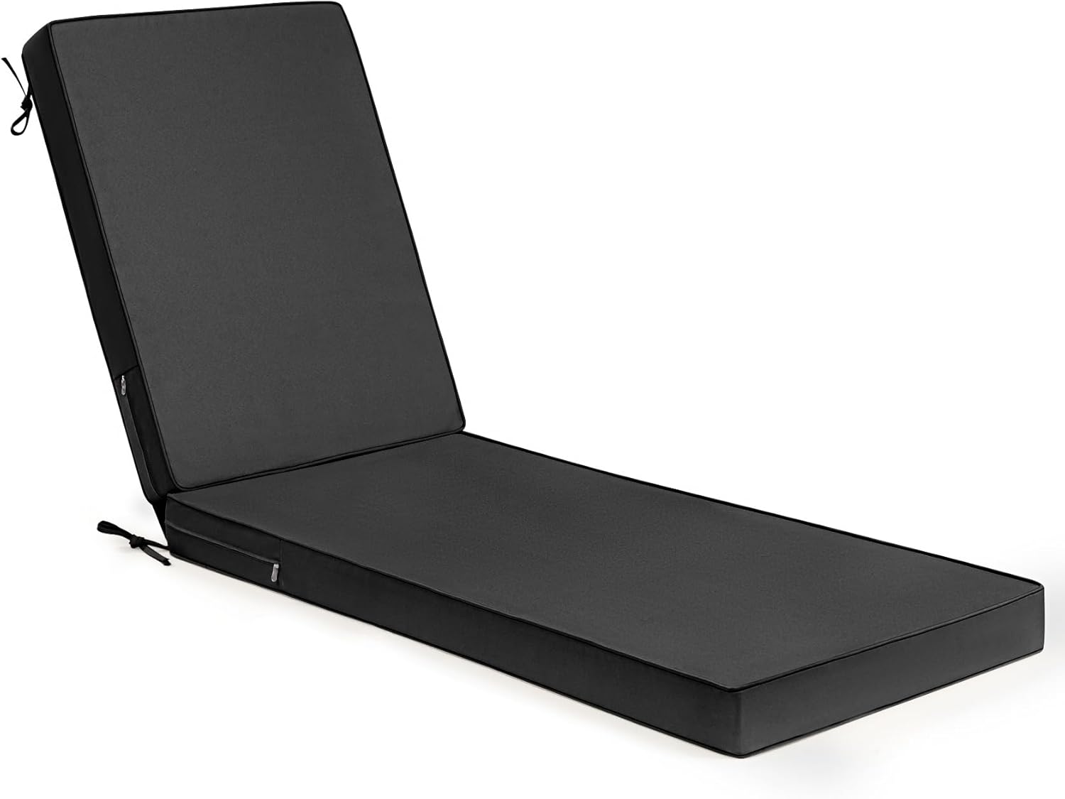 Lounge Chair Cushion 72x21x3 Inch,Waterproof Chaise Lounge Cushion with Non-Slip Bottom, Double Piping Chaise Lounge Cushions Outdoor with Removable Cover,Dark Gray
