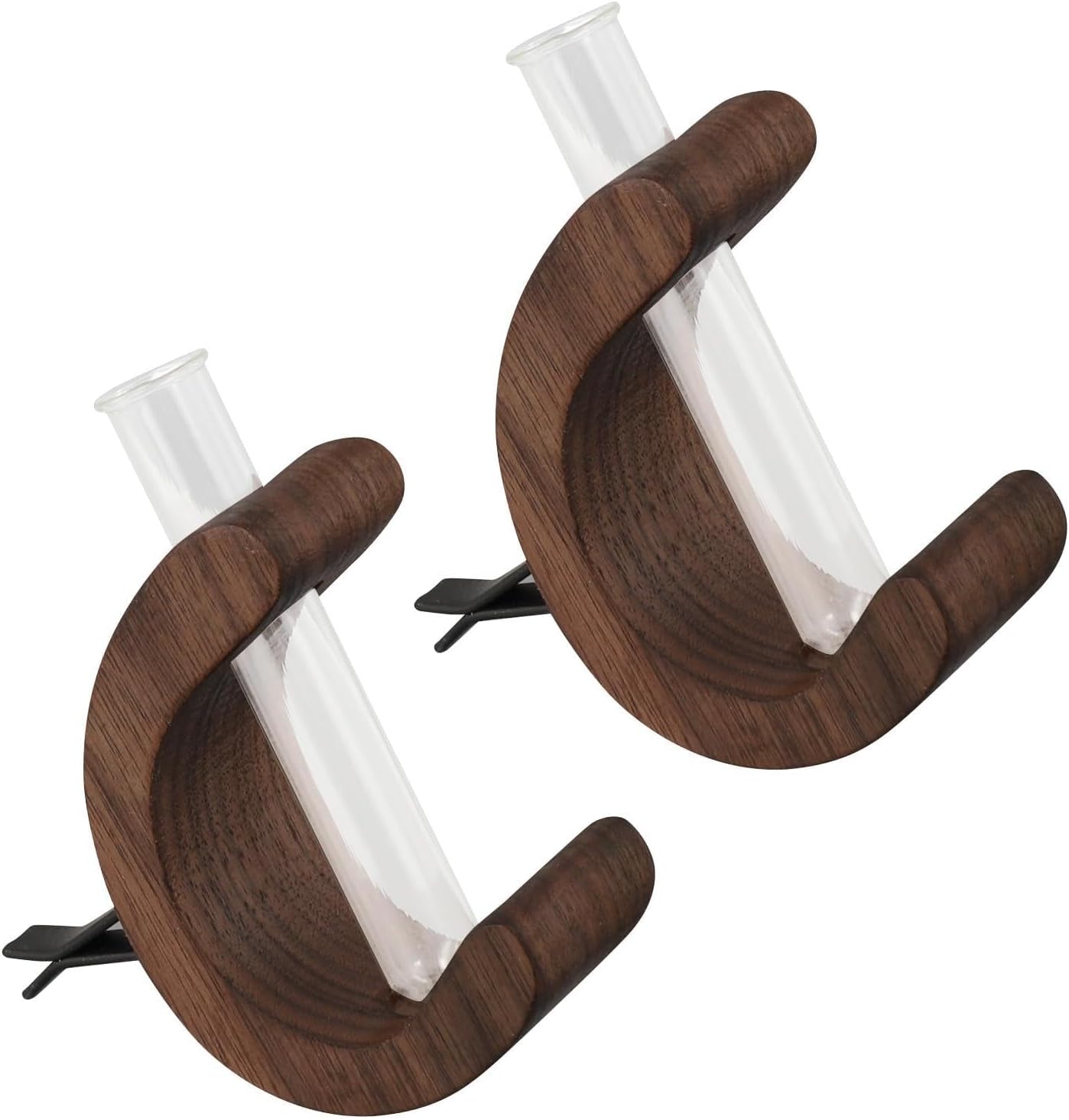 2 PCS Car Propagation Vase Vent Clip, Flower for Plant Holder C Shaped Wooden