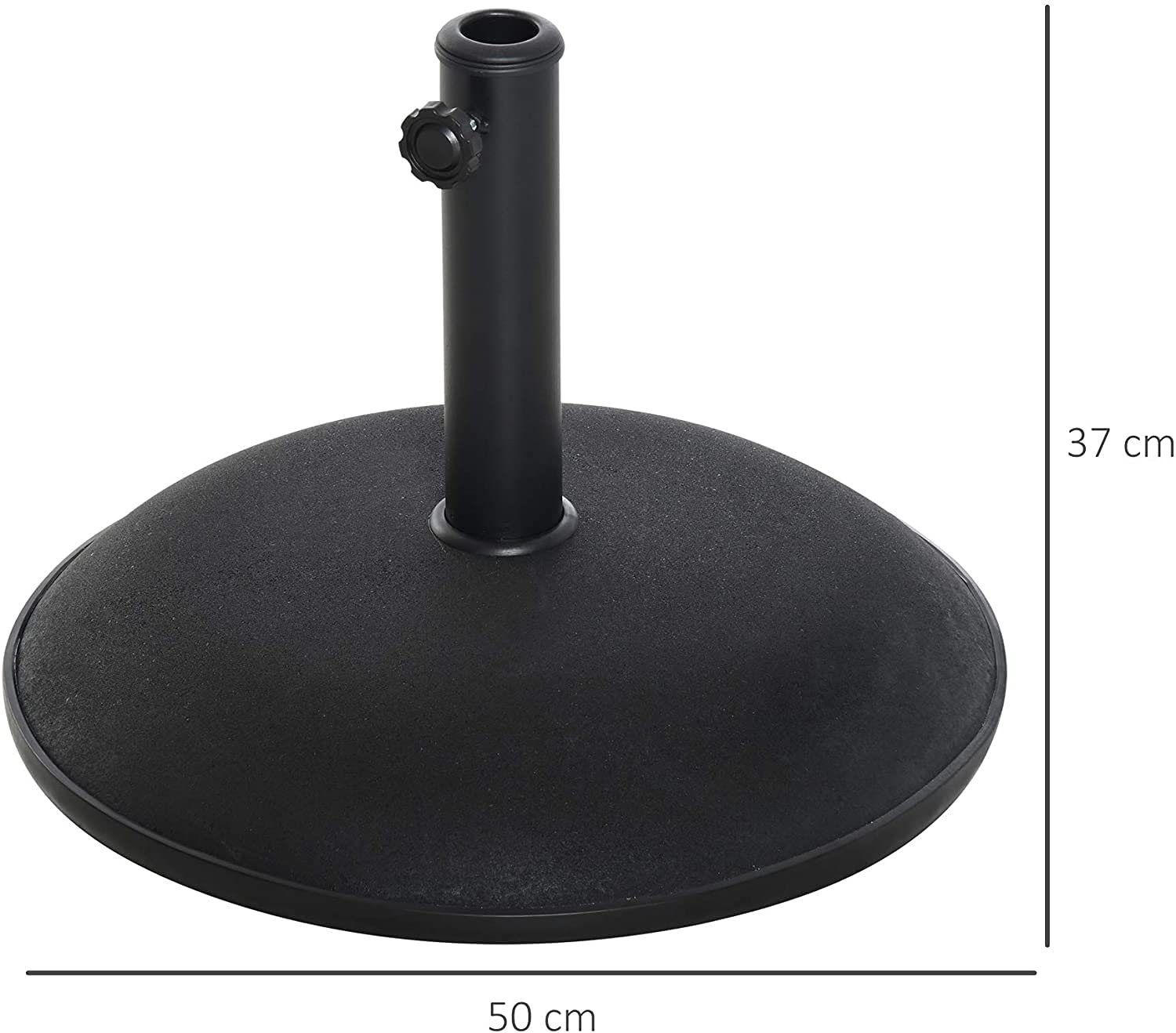 RAM ONLINE 10kg Concrete Round Umbrella Parasol Base Weight Stand Patio Outdoor Black Diameter 50cm, 5060459958852 - Image 3