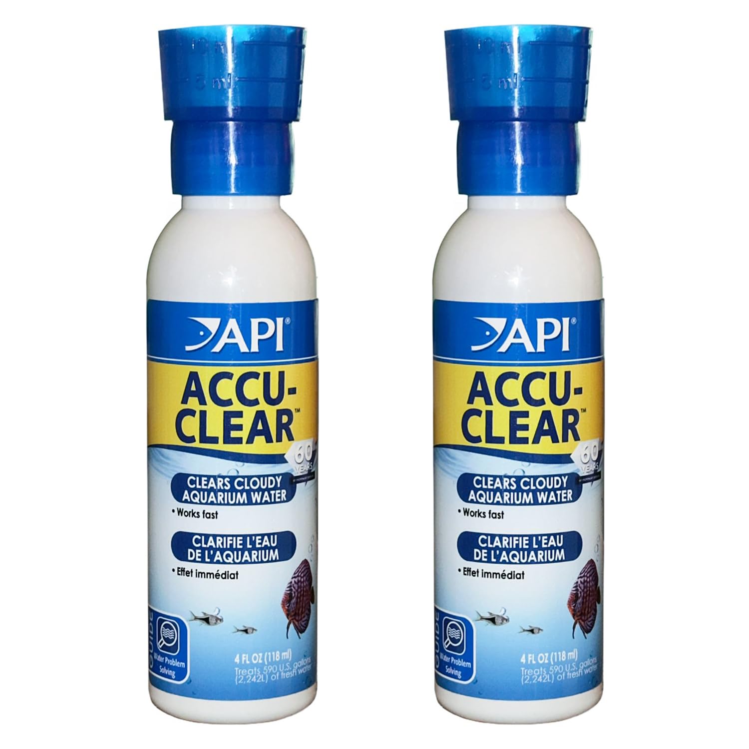 API ACCU-CLEAR Freshwater Aquarium Water Clarifier 118 ml Bottle (Pack of 2)