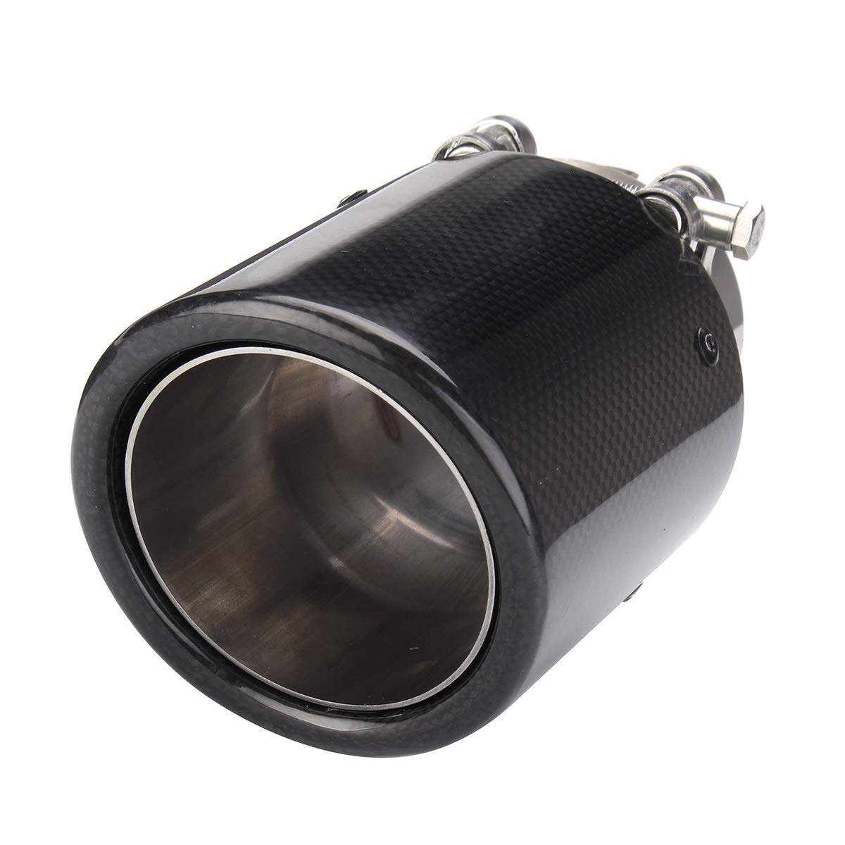 Końcówka wydechowa, uniwersalna stylizacja samochodu rura wydechowa 2,5 cala 63 mm - wejście 89 mm - wylot polerowany włókno węglowe włókno węglowe ogon rura wydechowa ogon rura tłumika